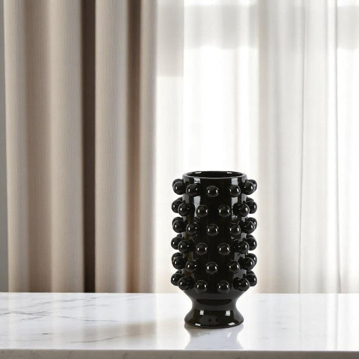 Céramique de Décoration GRAPPA Noire ATHEZZA D24.5H40cm