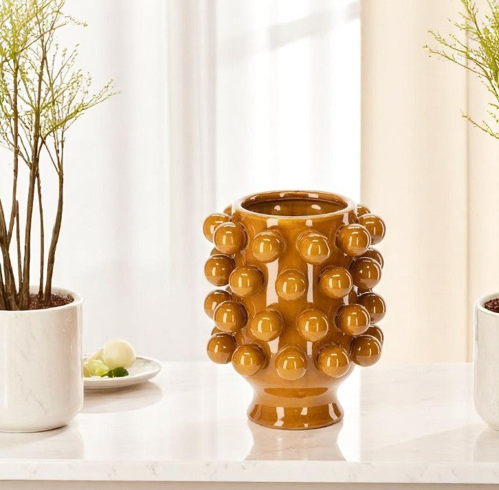 Céramique de Décoration GRAPPA Moutarde Foncé ATHEZZA Ø18,7xH24 cm