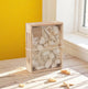Boîte Carré COQUILLAGES Blanc 20x15xH6 cm