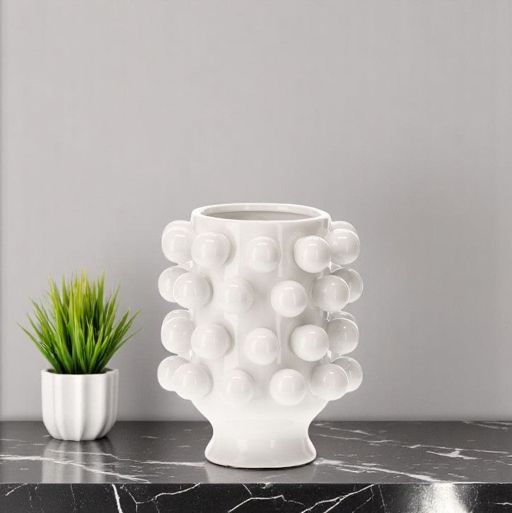 Céramique de Décoration GRAPPA  Blanche ATHEZZA D18,7xH24cm