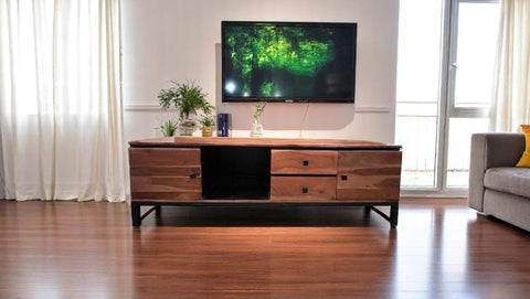 Meuble TV METANGO 2 portes 2 tiroirs 160x40xH52cm