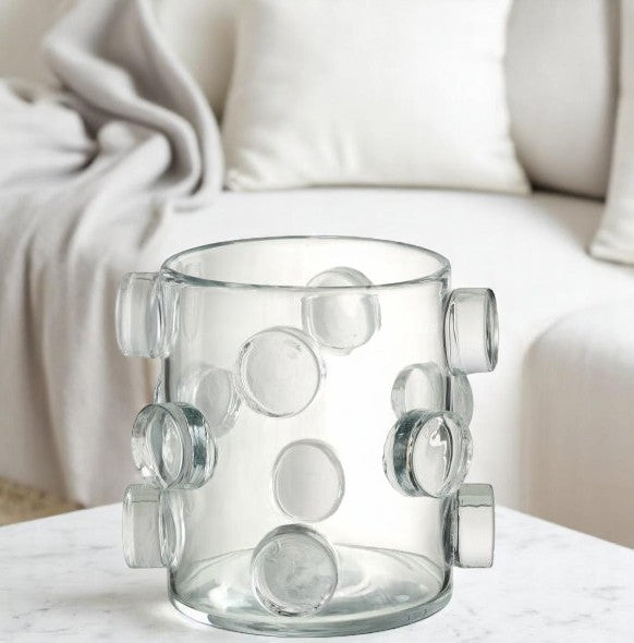 VASE PEBBLES VERRE 21.5x21.5x20.5cm
