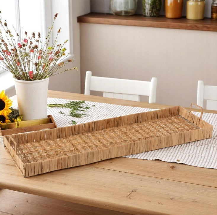 PLATEAU LONG ROTIN 96x29x11.5cm