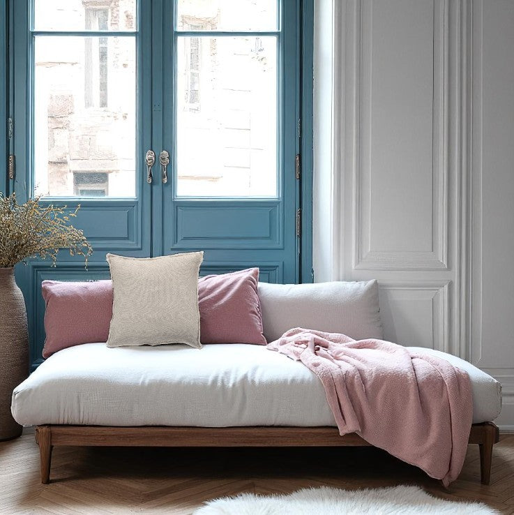 Coussin DELAVE LIN Gris Clair 45x45 cm