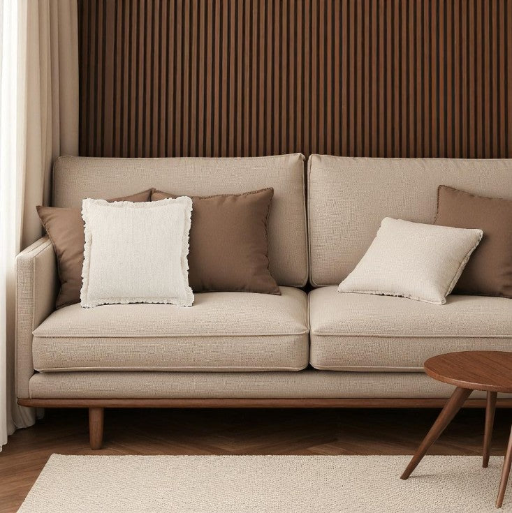 Coussin BORDS EFFIL Coton Blanc 45x45 cm