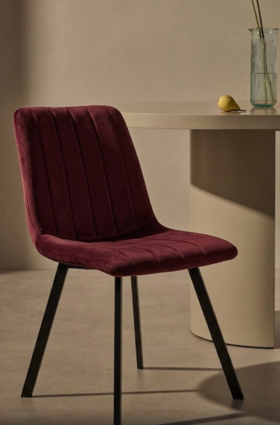 Chaise THER Velours Burgandy 45x50xH87cm