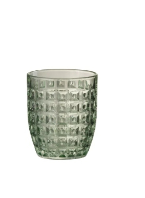 Verre motif relief Vert Ø9xH10cm