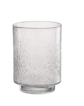 Vase cylindre relief transparent Ø16xH22.5cm