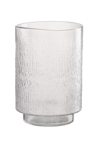 Vase cylindre relief transparent Ø20xH27.5cm