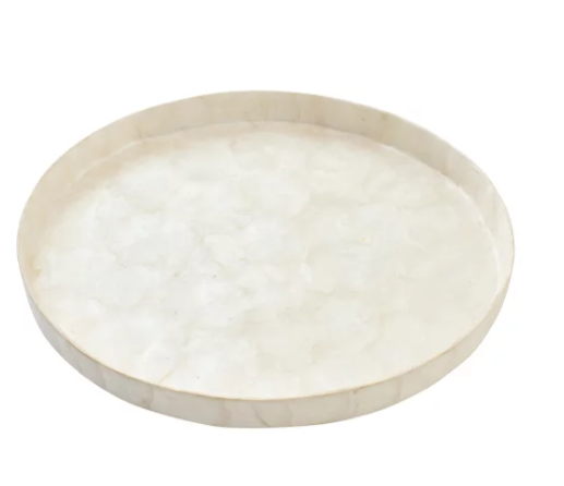 Plat COQUILLAGE Blanc L Ø33xH3cm