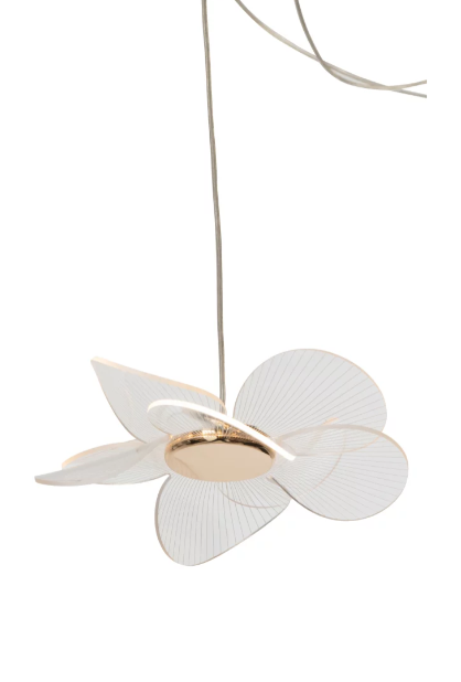 Plafonnier FLEUR doré Ø24xH150cm