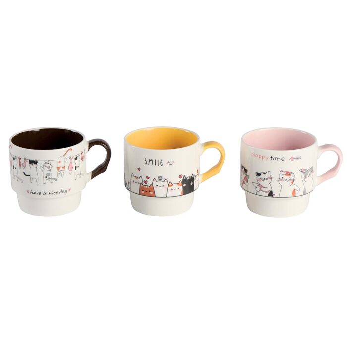 Set de 3 mugs empilables