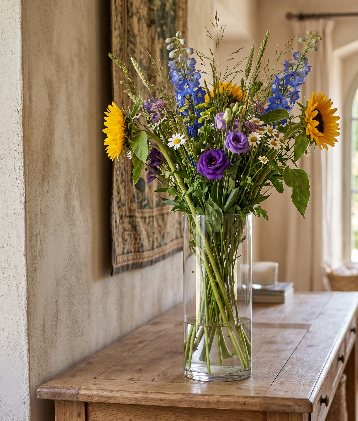 Vase en verre transparent 15x50 cm