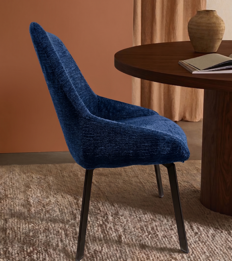 Chaise MARIZAN Tissu Chenille Nuit 50x50xH86cm