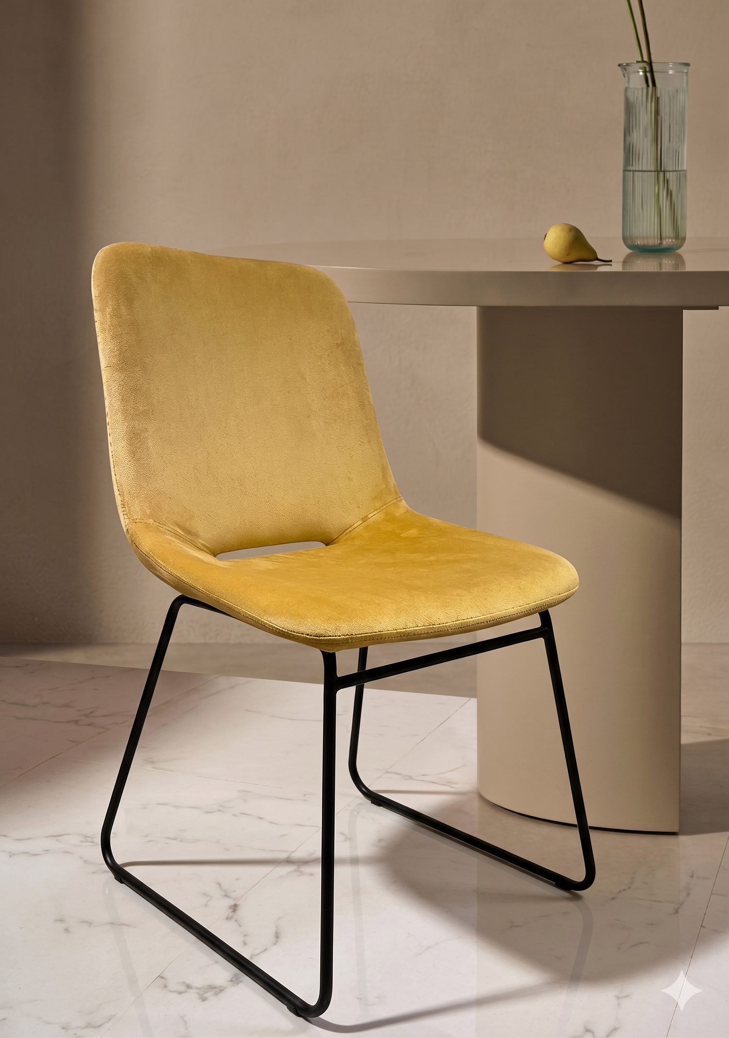 Chaise BUBBLE Velours Gold 48x52xH87cm