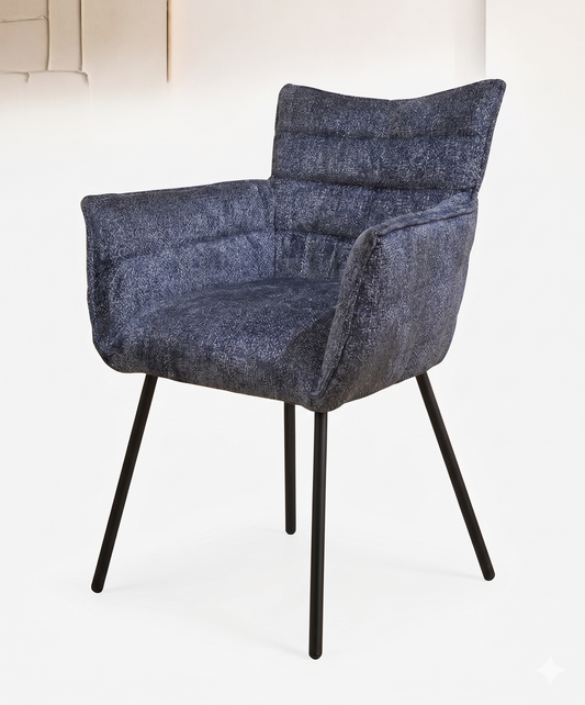 Fauteuil CLOUD bleu gris chenille 60x60xH84cm