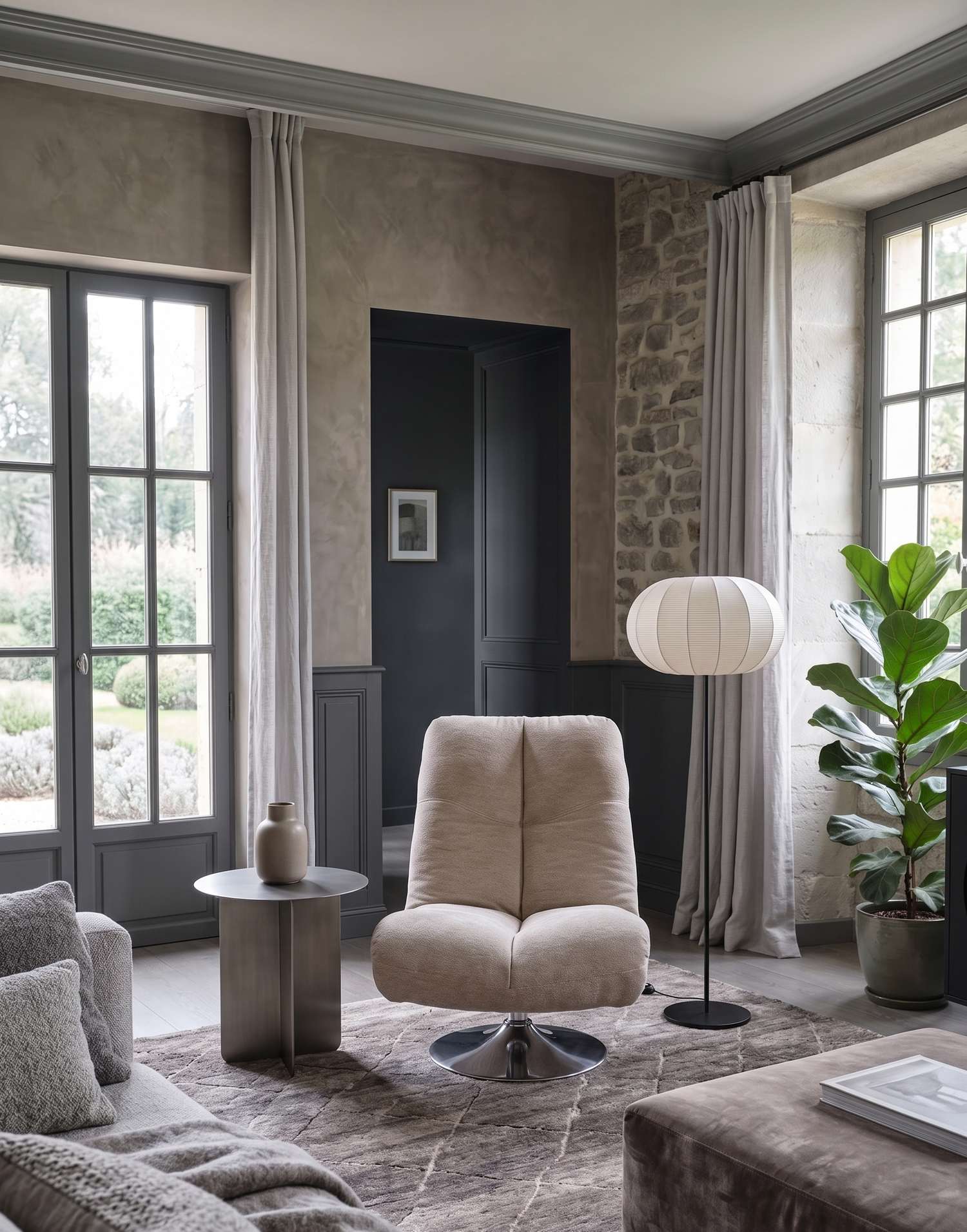 Fauteuil Relax BOTON Taupe 93x72xH93 cm