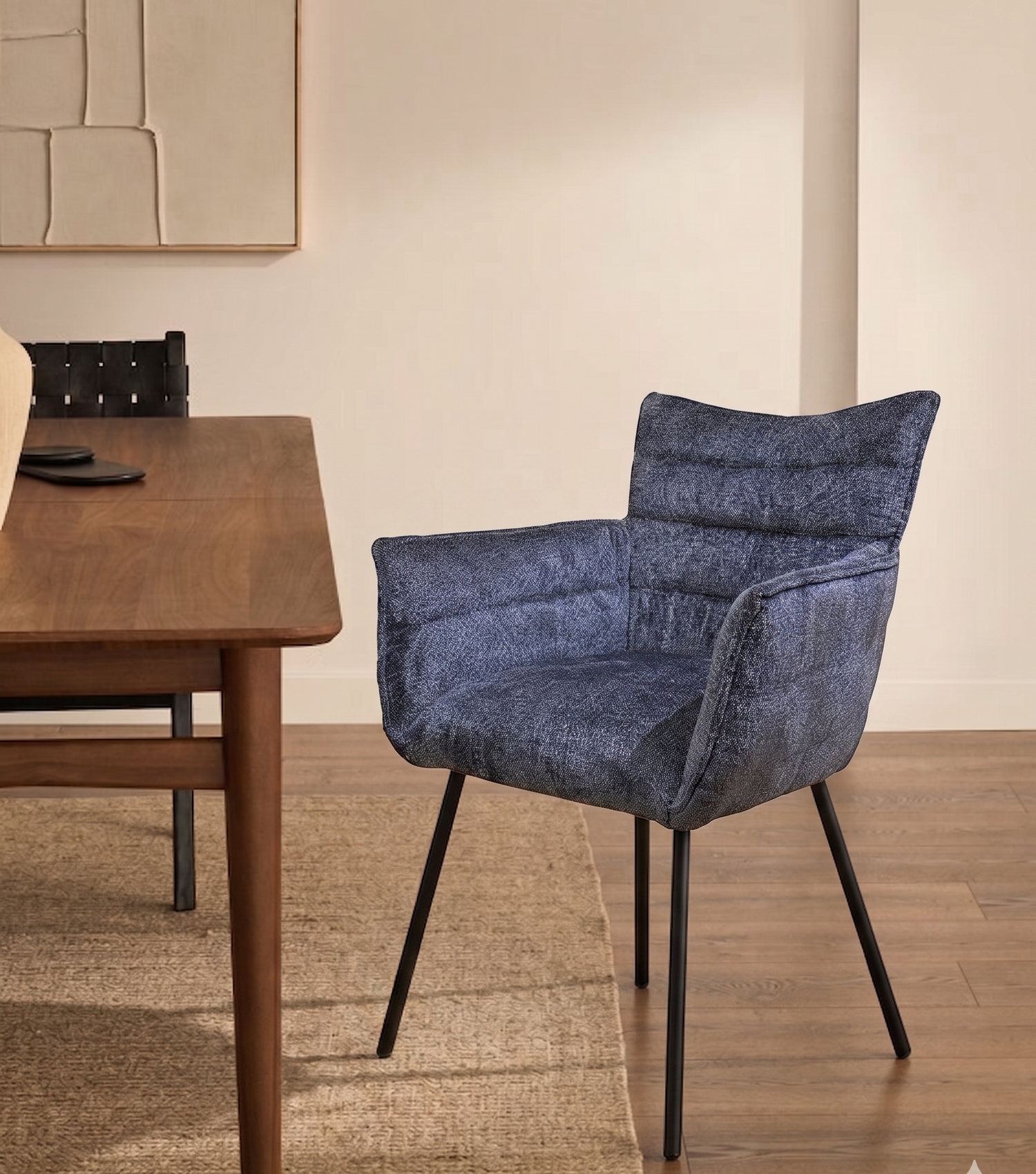 Fauteuil CLOUD bleu gris chenille 60x60xH84cm