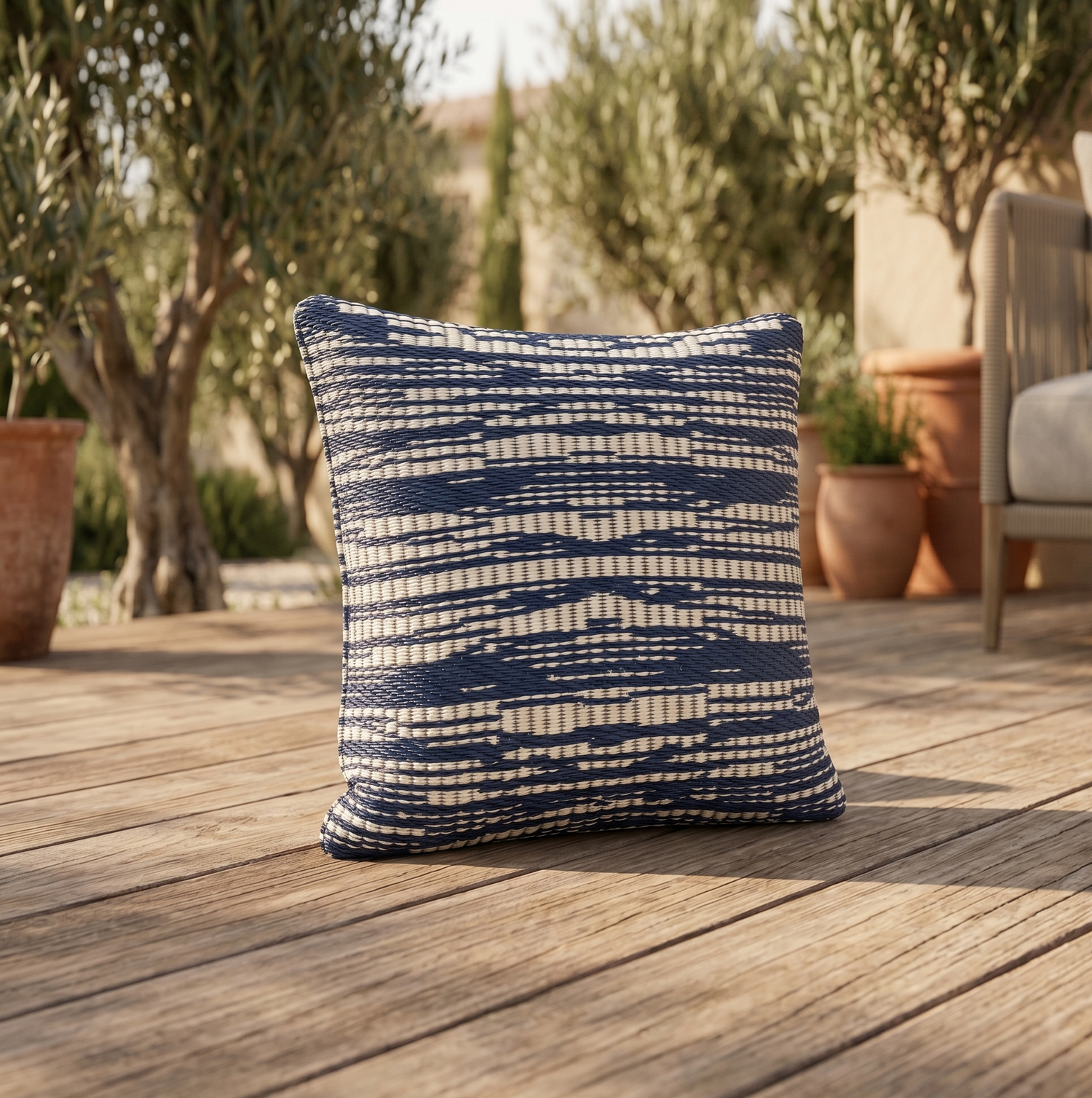 Coussin Extérieur BROOKLYN BLEU 42x42 cm