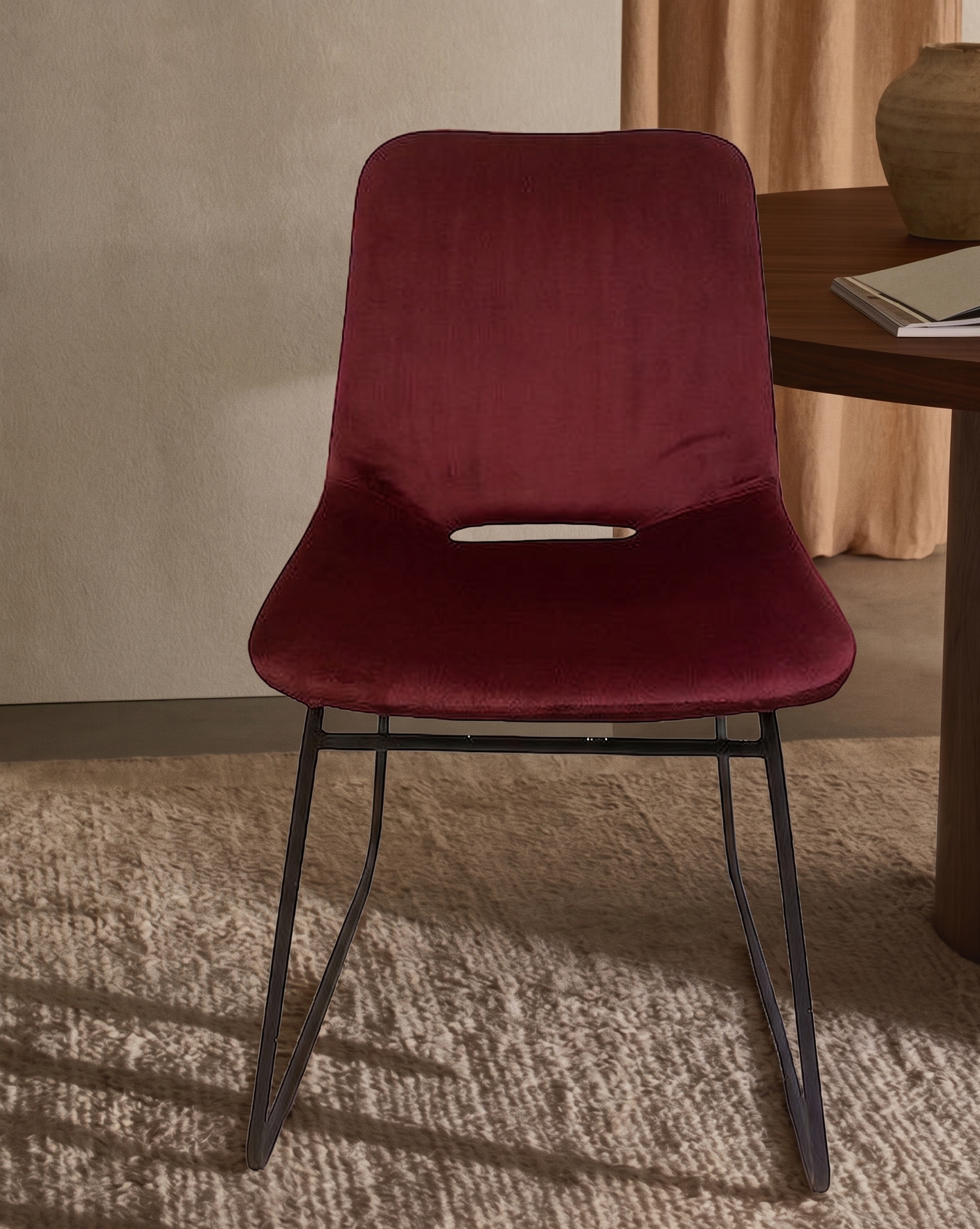 Chaise BUBBLE Velours Burgandy 48x52xH87cm