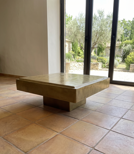 Table Basse CARRO Antic Brass 79x79xH35 cm