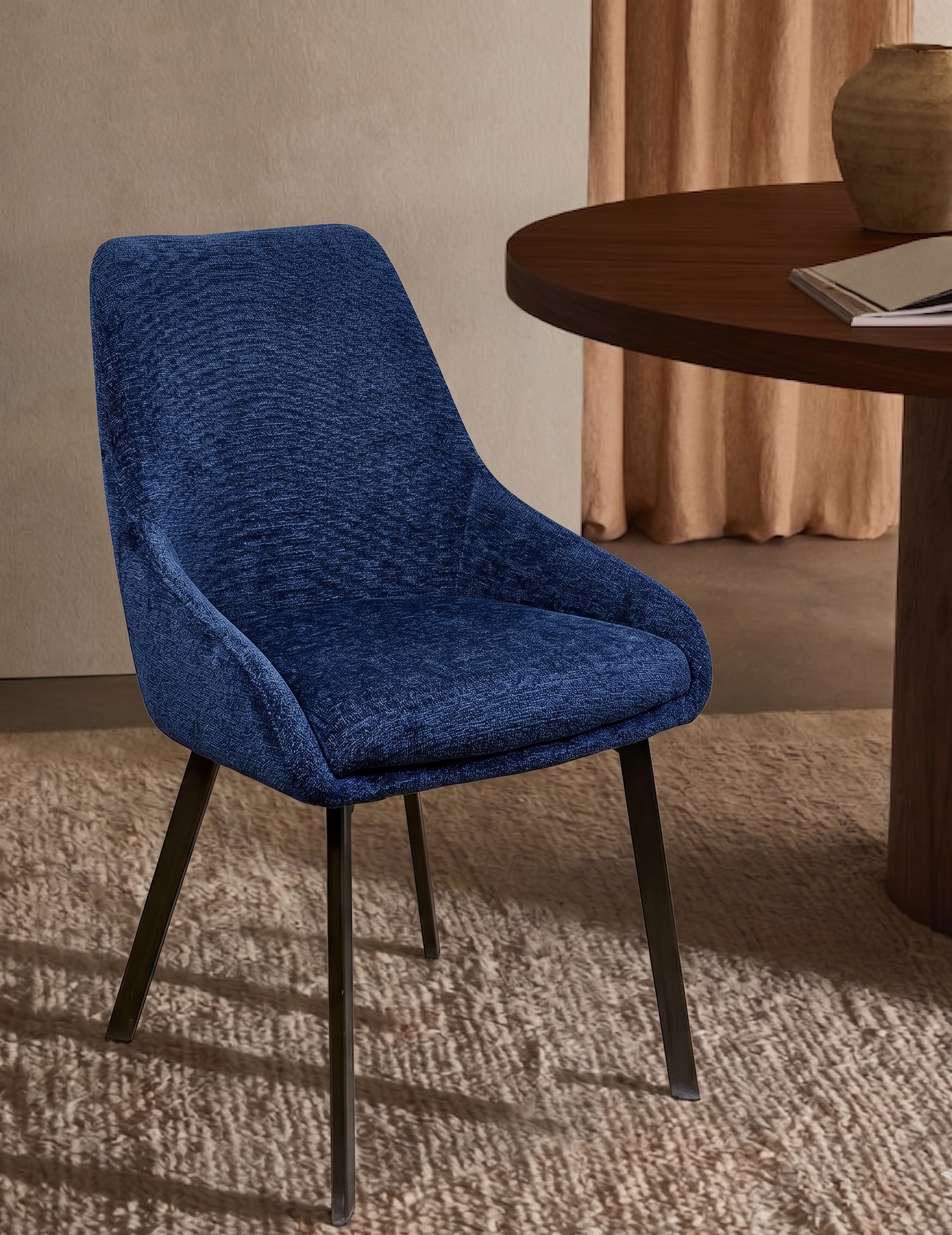 Chaise MARIZAN Tissu Chenille Nuit 50x50xH86cm