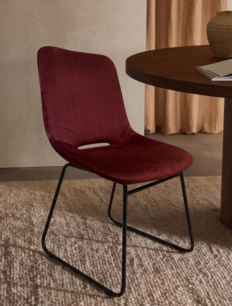 Chaise BUBBLE Velours Burgandy 48x52xH87cm
