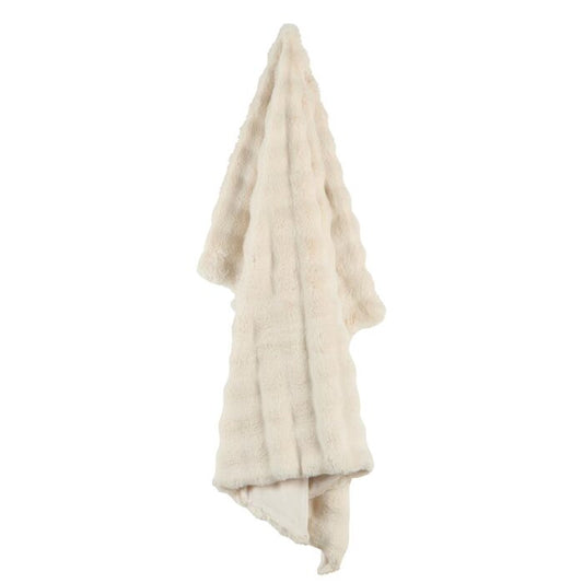 Plaid crème WAVY effet gauffré 127x152cm