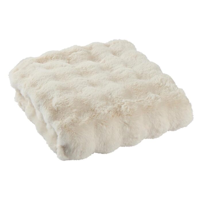 Plaid crème WAVY effet gauffré 127x152cm