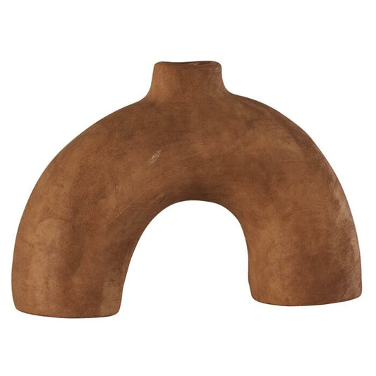 Vase en terre cuite ocre forme arche 36x11xH24.5 cm