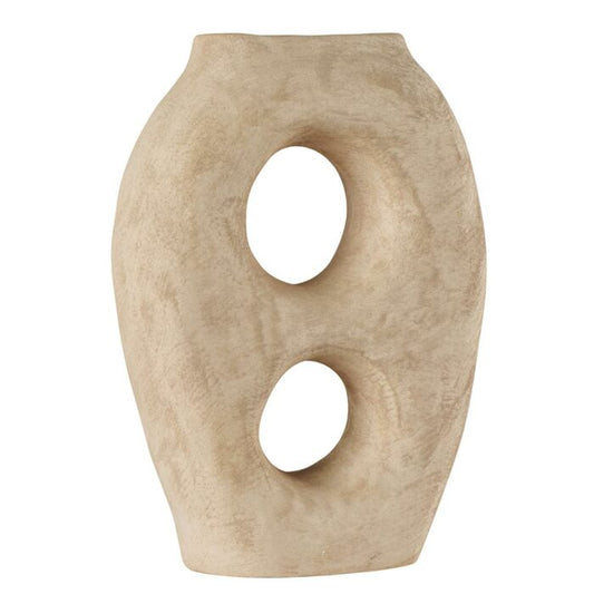 Vase en terre cuite ajouré coloris argile 28x11.5xH38 cm
