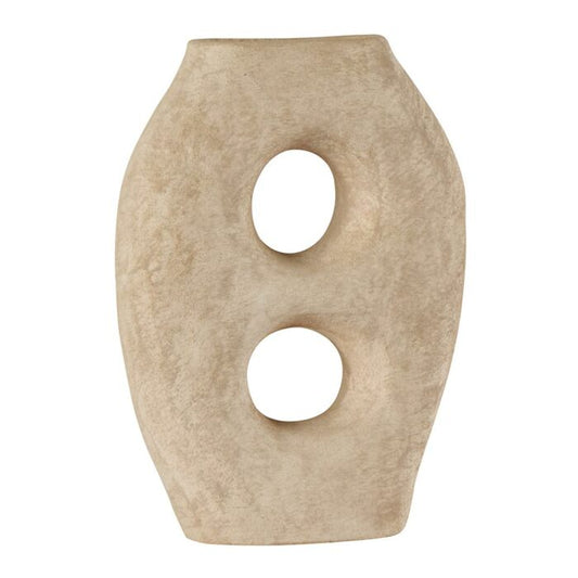 Vase en terre cuite ajouré  coloris argile 20x8xH27 cm