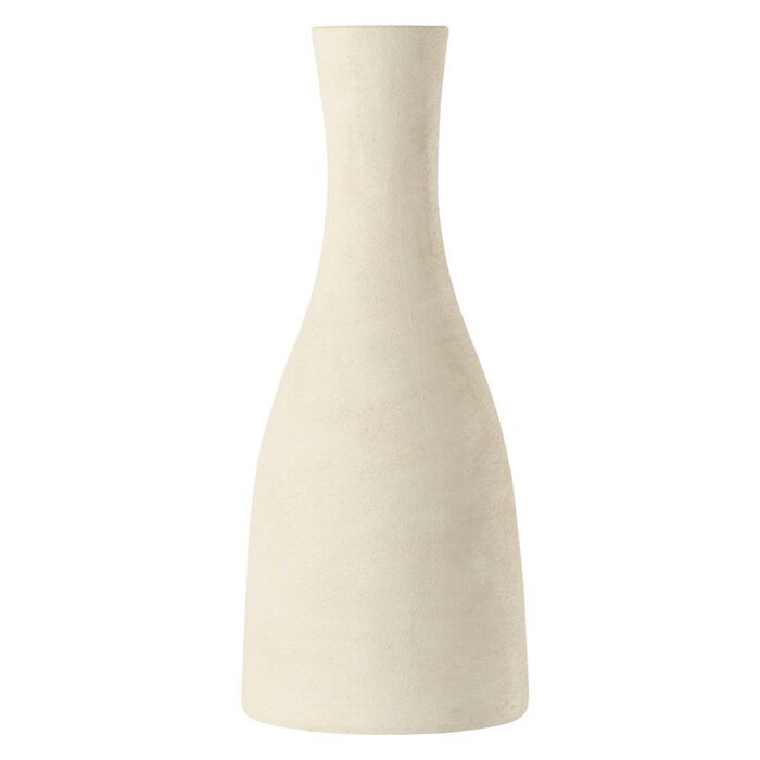 Vase en terre cuite forme bouteille coloris ivoire Ø18xH44,5 cm