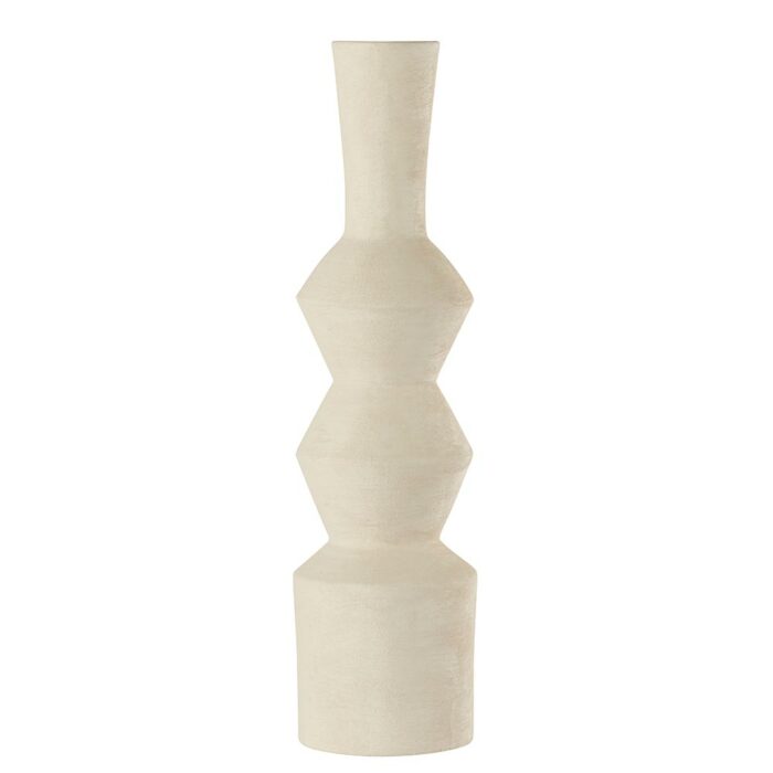 Vase en terre cuite coloris ivoire Ø15,3xH59 cm