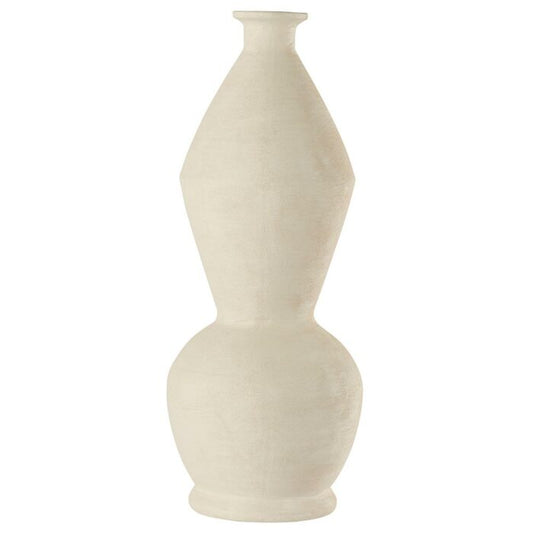 Vase en terre cuite coloris ivoire Ø23xH59 cm
