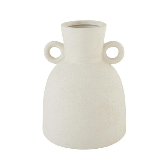 Vase en terre cuite blanche 2 anses Ø15,5xH20,5 cm