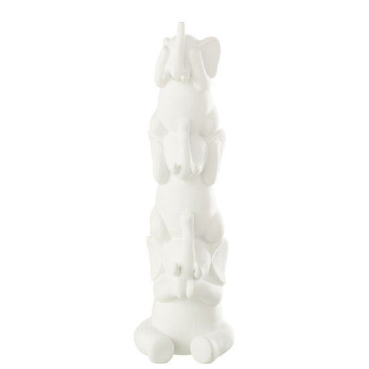 ELEPHANT PYRAMIDE BLANC 10.2x9.5x31.7cm