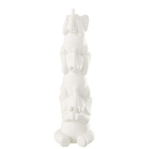 ELEPHANT PYRAMIDE BLANC 10.2x9.5x31.7cm