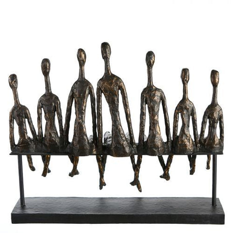 Sculpture COMMUNAUTÉ Métal Résine Bronze 11x40xH35 cm