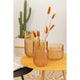 VASE MOTIF VERRE ORANGE 11.5x11.5x22.5cm