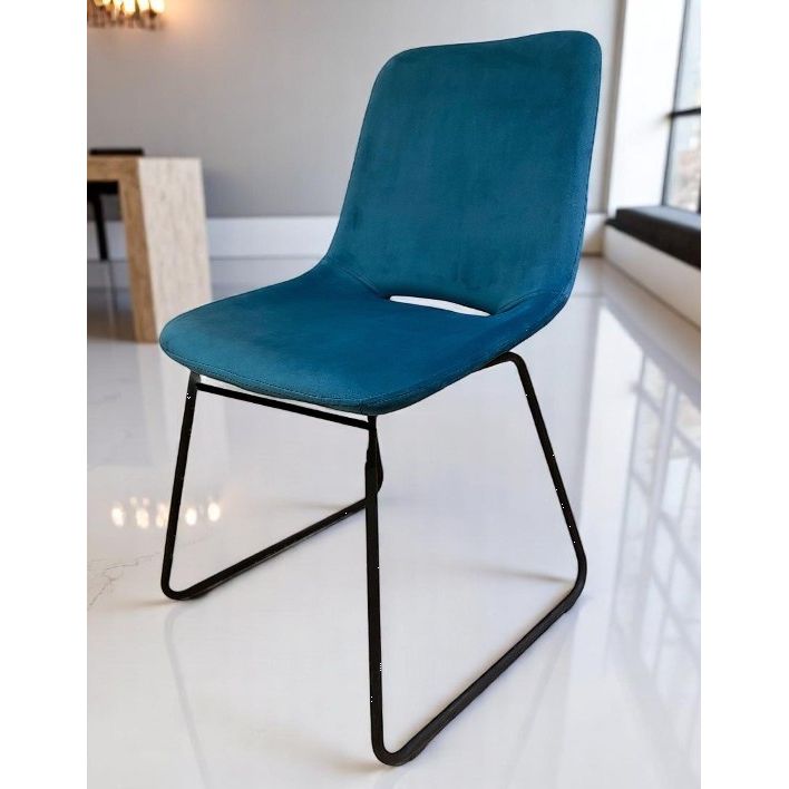 Chaise BUBBLE Velours Canard 48x52xH87cm