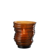 VASE TORNADO VERRE MARRON 16x16x17cm
