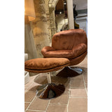 Fauteuil+ repose pied IZOP velours Fox