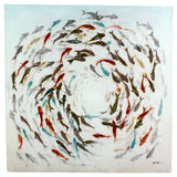 Painting Fish Swarm 100x100 cm