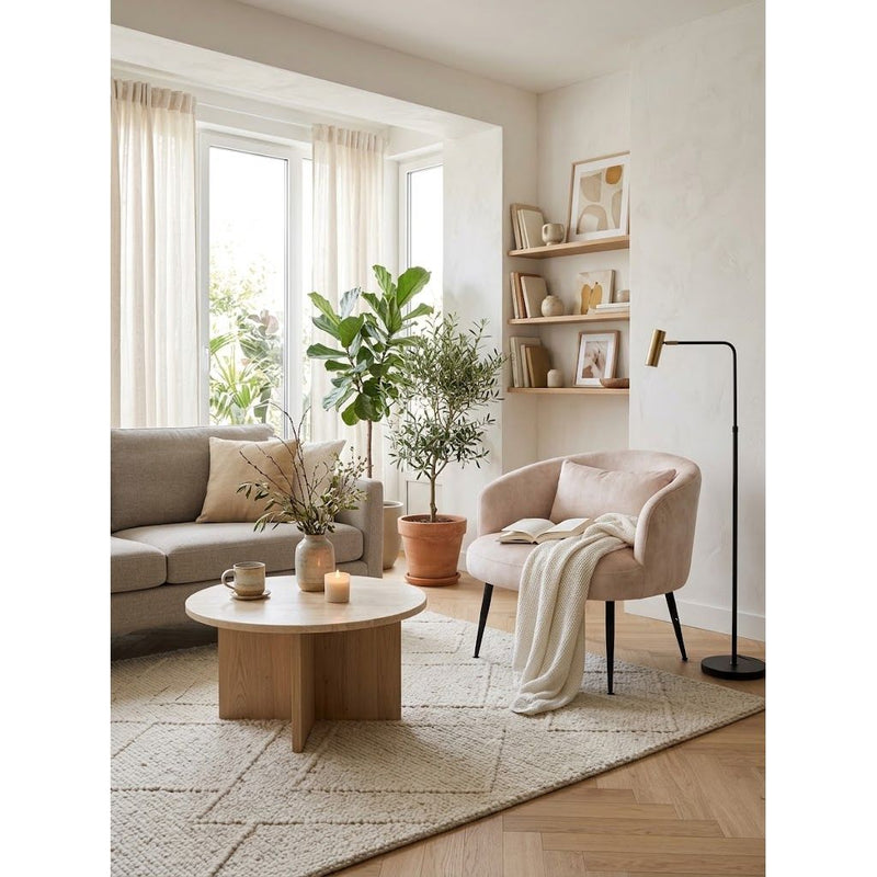 Fauteuil GUSTAVE velours Sable 72x73xH66cm