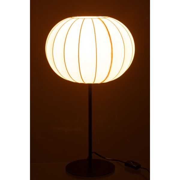 LAMPE LANTERNE METAL/TEXTILE 30x30x53.5cm