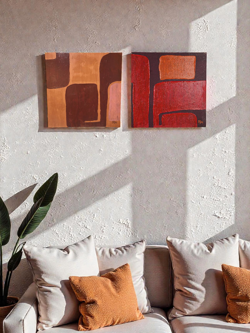 Tableaux DIPTYQUE BROWNY 70x70cm SET/2