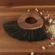 Brosse anneau en teck avec poil noir en fibre de palmier 22x2 cm