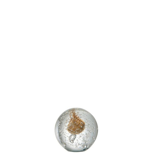 Presse-Papier BULLES Verre Or S Ø9xH8,5 cm