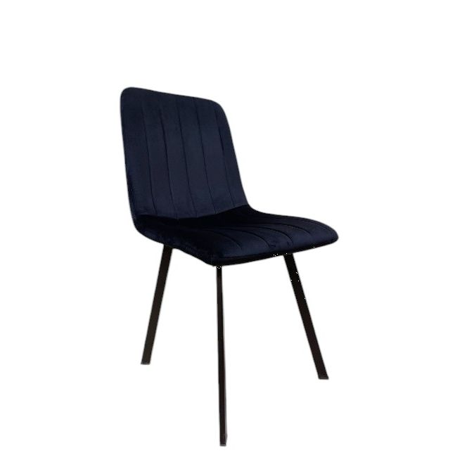 Chaise THER Velours Bleu/Noir 45x50xH87cm
